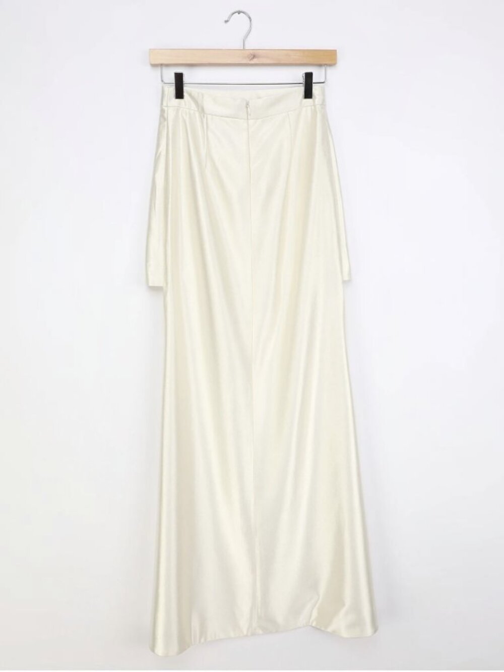 NWT Lulus Caught My Eye Cream Satin Two-Piece High-Low Dress (size S) - Picture 10 of 12